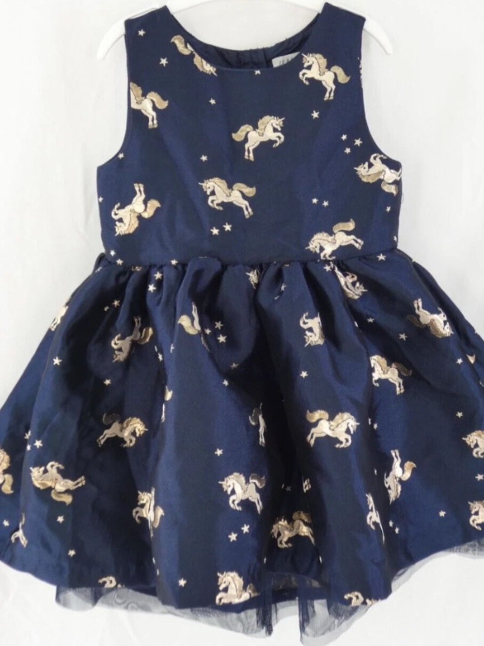 H&M girls navy unicorn party dress